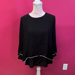 Chic Black Layered Women's Blouse
